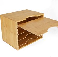 Présentoir de serviettes en bambou et organisateur de stockage Artisanat en bois pour le stockage et l'affichage de serviettes