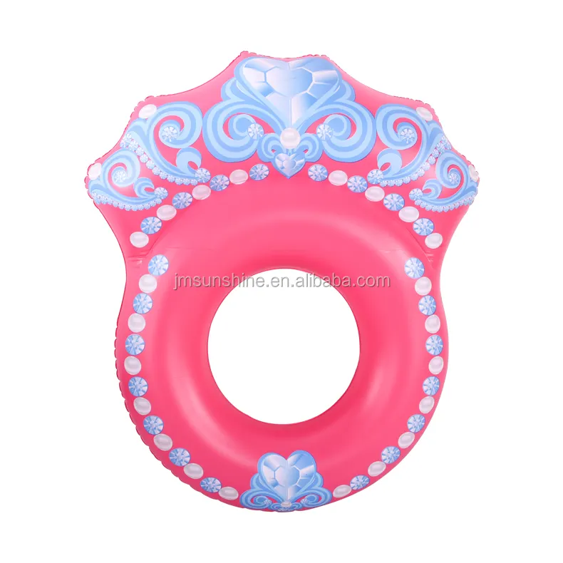 Flotador inflable de piscina para niños y adultos, anillo de tubo de natación al aire libre de princesa rosa