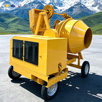 Bétonnière mobile de haute qualité à 4 roues, équipement de mélange de ciment remorquable pour petits chantiers de construction