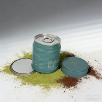 Boîte en fer blanc de 30g de qualité alimentaire pour matcha, avec couvercle à vis hermétique, pour café, thé, poudre de matcha, emballage de boissons en gros