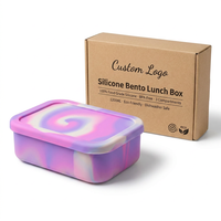 Boîte à lunch en silicone à 3 compartiments étanche sans BPA Contenants de stockage alimentaire pour enfants avec couvercle pour nouveau-nés