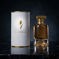 Botella de Perfume de Vidrio Transparente de Lujo, Cilíndrica y Vacía, de 30ml/50ml, con Tapa de Corona