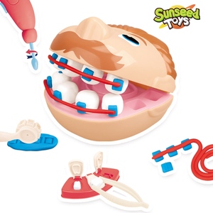 Ensemble de jeu d'imitation pour enfants Sunseed Little Dentist avec outils de dentiste, perceuse, jouets à remplir et pâte à modeler en plastique et argile non toxique - Product Image 2