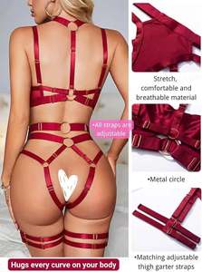 Mujeres ahueca hacia fuera el arnés <span class=keywords><strong>erótico</strong></span> Ropa interior Teddy Body Sensual Camisón Mujeres Niñas Lencería sexy - Product Image 3