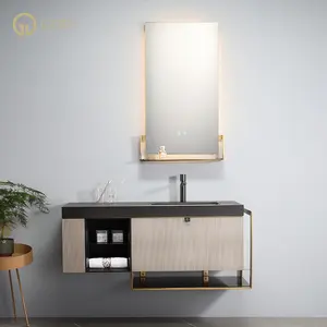 Foshan GODI-tocador de baño moderno, armario de baño de acero inoxidable personalizado de alta calidad con espejo led, gran oferta