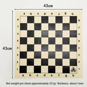 シリコン製室内チェスセット 43cmボード 9.5cmキングサイズ 樹脂製駒 トーナメント 学校 クラブ用 洗える 折りたたみ式 ポータブル クラシック戦略ゲーム - Product Image 4