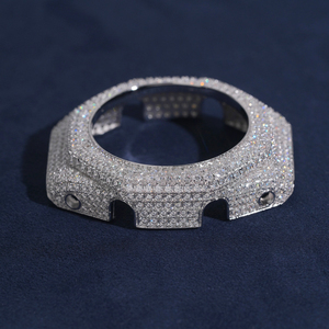 Montre Ga2100 avec boîtier et lunette sertis de diamants Moissanite, testés au testeur de diamants, plaqué argent 925 sur laiton. - Product Image 2