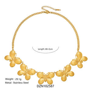 <span class=keywords><strong>2026</strong></span> AW NUEVO VINTAGE ESTILO GRIEGO COLLAR COLGANTE DE MARIPOSA GRUESA Dazan CALIENTE 18K Chapado en oro Joyas de acero inoxidable sin deslustre - Product Image 2