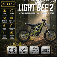 Moto tout-terrain électrique Surron Light Bee 2 24kW avec accélérateur linéaire RBS, freinage de secours double fonction, Enduro, Fabricant OEM