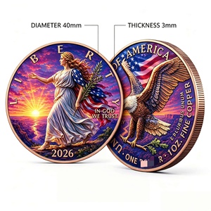 3D reliëf Liberty Eagle puur koperen herdenkingsmunt 1oz verzamelmedaille op maat gemaakte souvenir cadeau - Product Image 4