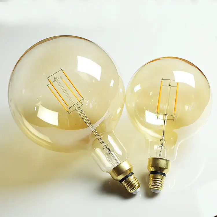 Semplice moderno oversize 300mm rotondo filamento palla di vetro caldo bianco e27 accessori elettrici auto lampade alogene luce