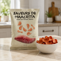 Sachets d'emballage pour chips de patate douce, scellés sur trois côtés, en feuille d'aluminium, thermoscellables, pour snacks - Fournisseur direct usine YSH
