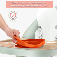 Plaque ours divisée en Silicone pour bébé, avec ventouse, certifié en usine, vente en gros