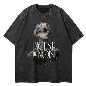 T-shirt Streetwear Vintage Personnalisé en Coton Lourd 100% avec Impression DTG, Effet Délavé à l'Acide, Coupe Droite, Vente en Gros, Printemps-Été - Product Image 3