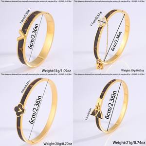 Pulsera de Acero Inoxidable Galvanizada, Serie de Cuero con Flores Antiguas, Versión Alta V, Trébol de Cuatro Hojas, Éxito en Ventas Internacionales - Product Image 3