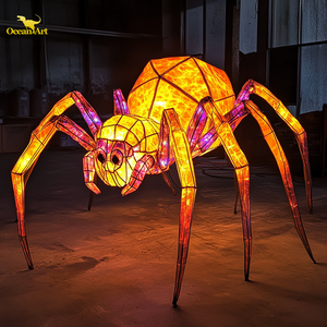 Las luces temáticas del festival emiten linternas temáticas realistas de seda ligera con LED - Product Image 4