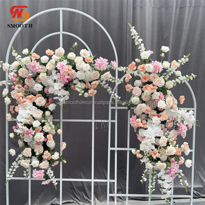 ดอกกุหลาบผ้าไหมเทียมเรียบฉากหลังแต่งงานแขวนดอกไม้ตกแต่งด้วยการออกแบบที่ไม่สมมาตรปรับแต่งขนาดได้ - Product Image 6