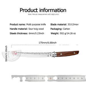 Cuchillo de cocina de hoja fija de acero inoxidable con mango de madera Sour Twig, cuchillo para deshuesar y filetear pescado de grado DIY - Product Image 5