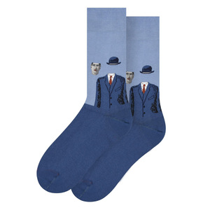 Chaussettes décontractées pour femmes en coton avec motif d'art à l'huile de Magritte, tendance, antibactériennes, pour la saison printanière, logo sur le corps - Product Image 6