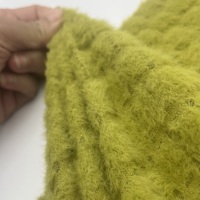 Tissu extensible en fausse fourrure de lapin et fil plumeux, en nylon et élasthanne, chaud et moelleux, pour hauts à manches longues, cardigans et manteaux pour femmes