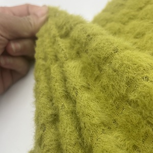 Tissu extensible en fausse fourrure de lapin et fil plumeux, en nylon et élasthanne, <span class=keywords><strong>chaud</strong></span> et moelleux, pour hauts à manches longues, cardigans et manteaux pour femmes - Product Image 6