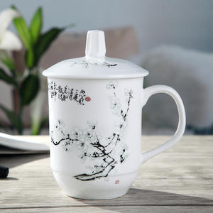 Tasses à thé en céramique de conception classique C&J de Chine, 1 théière, 6 tasses, poignée, couvercle, porcelaine Kongfu, passe au lave-vaisselle/micro-ondes, cadeau <span class=keywords><strong>d</strong></span>'affaires - Product Image 4