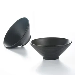 Sushi Dinner Imitating Ceramic Black Melamine Tableware Dinnerware Set Black Plastic Bowl