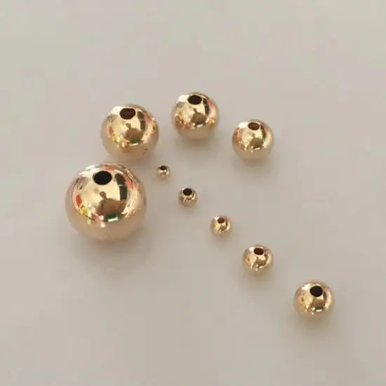 Creazione di gioielli perline tonde perline in metallo ottone 14k perline riempite in oro 2-5MM