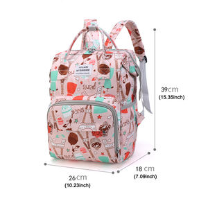 2024 moda patrón floral gran capacidad impermeable bebé <span class=keywords><strong>maternidad</strong></span> bolsa pañal mochila momia mamá bolsa - Product Image 3