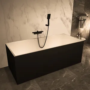 Vasca da bagno ergonomica nera rotonda di lusso 1800 usata autoportante di nuovo arrivo