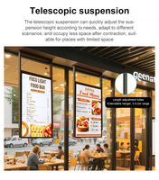 Écran d'affichage numérique LCD 4K haute luminosité 3000 Nits pour vitrine, affichage publicitaire pour centre commercial, à suspendre au plafond ou sur pied