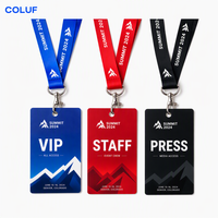 Badges d'identification en PVC personnalisés pour expositions, étiquettes nominatives pour conférences avec cordon, ensemble de crédentiels d'événement personnalisés en gros