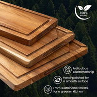 GHP Hot FSC LFGB houten snijplank met standaard, natuurlijk acaciahout, snijplanken voor de keuken, kerstcadeau