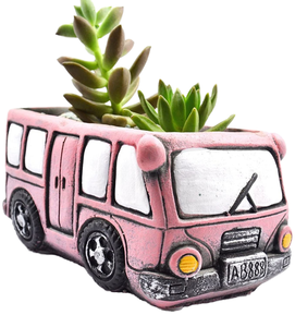 Hot Retro Pot Pot semen berbentuk mobil, Pot bunga penanam sukulen untuk taman & meja kerajinan Resin buatan tangan - Product Image 1