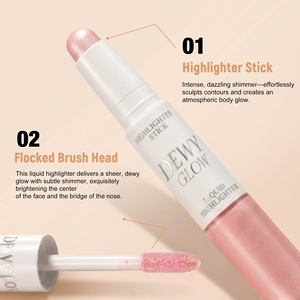 Stick surligneur double embout, stylo contour liquide avec tête pinceau, waterproof, longue tenue, maquillage éclatant pour le visage, cosmétiques en marque privée - Product Image 4