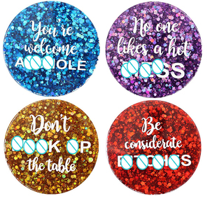 Set di sottobicchieri in alfabeto inglese fai da te all'inizio stampo in resina epossidica cattivo amico portabicchieri in Silicone stampo in resina - Product Image 4