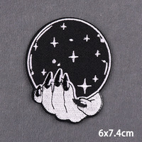 Patchs en tissu polyester brodés style punk, motifs cartes de tarot, badges thermocollants, autocollants pour vêtements DIY, en stock