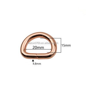 Fourniture de stock de bonne qualité 0.75 pouces 20X15X4.8mm boucle en D en métal or rose brillant - Product Image 4