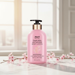 Akaril 500ml Lotion corporelle personnalisée à la fleur de cerisier Sakura, parfum longue durée, hydratante, blanchissante, soin de la peau pour tous types de peau - Product Image 5