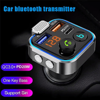 Chargeur de voiture à double USB PD Type-C à charge rapide, émetteur FM, appel téléphonique mains libres, lecteur MP3, BT V5.0, prend en charge WAV FLAC, portable