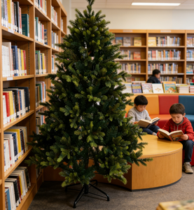 Albero di Natale Artificiale in Abete di Alta Qualità, Ecologico, 210 cm con Base per Decorazioni Natalizie da Esterno - Product Image 5