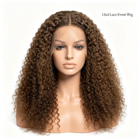 Perruque Lace Front 13x4 en Cheveux Humains Bouclés Profonds, Cheveux Vierges Pré-Pluckés, Ligne de Cheveux Naturelle, Perruques en Dentelle pour Femmes, Vente en Gros