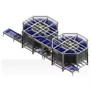 Transportador Vertical Recíproco de Elevación, Transportador de Rodillos en Espiral, Longitud de Horquilla de 1800 mm, Distancia Central de Carga de 600 mm, Lateral Eléctrico - Product Image 1