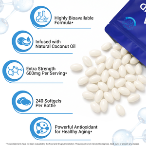 SOLOTREE Soutien Antioxydant Acide R-Alpha Lipoïque en Gélules Souples Soutien Biologique Niveaux d'ALA <span class=keywords><strong>Anti</strong></span>-Âge Acide R-Alpha Lipoïque en Gélules Souples - Product Image 2