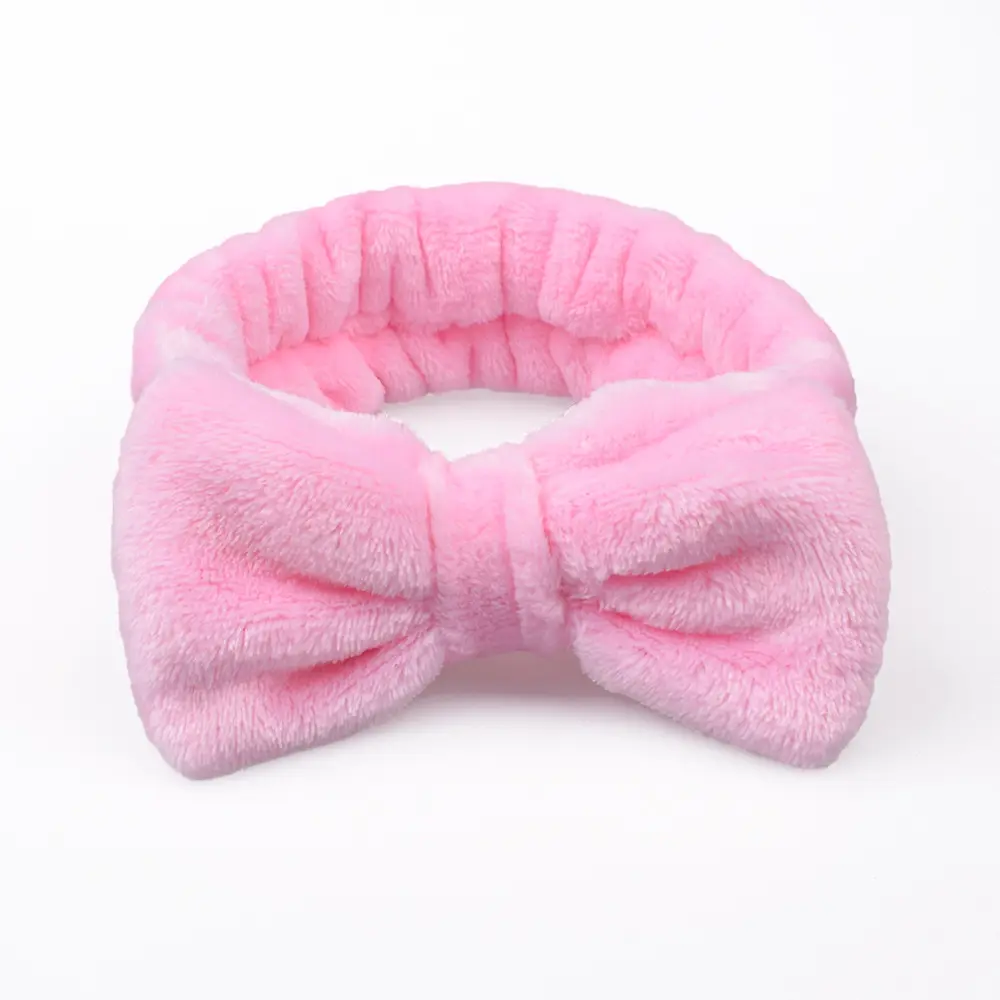 Nova Moda Malha Lã Ampla Elástica Spa Rosa Skincare Bordados Stretchy Headbands Arcos Skincare Para As Mulheres Designer Hair Band