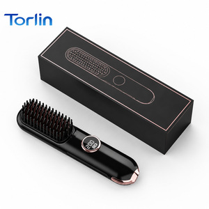เครื่องจัดแต่งทรงผม Torlin LED Display พร้อมประจุลบ ป้องกันไฟฟ้าสถิต ลดผมชี้ฟู ให้ผมเรียบลื่น แปรงหวีผมตรงไร้สาย ใช้ความร้อน MCH - Product Image 1