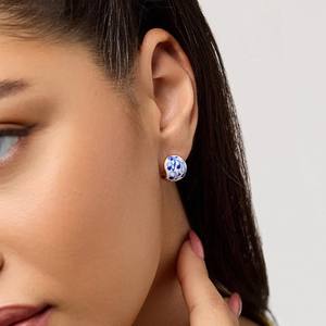 Kunden spezifische chinesische Art Messing blau weiß Porzellan Ohrringe New Emaille Tropf öl Schmuck mit Vergoldung für Frauen für Partys - Product Image 6