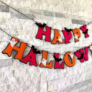 Guirnalda de Fieltro de Halloween con Murciélagos, Fantasmas y Calaveras para Fiestas de Terror, Decoración de Chimeneas y Hogar - Product Image 2