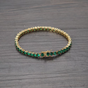 4Mm Green Zirconium Tennis <b>Bracelet</b>, <b>Copper</b> Inlaid Single Row Zircon <b>Bracelet</b> Tanjing Fashion Lijing Necklace - Product Image 3