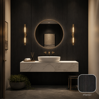 Panneau mural WPC grain de bois noir en gros, classe E0, ignifuge B1, certifié CE, revêtement mural plat intérieur pour salon et hôtel